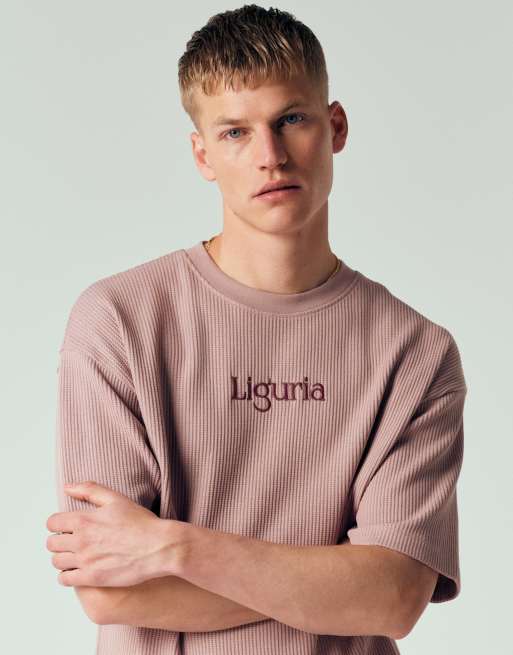 ASOS DESIGN super heavyweight boxy oversized t-shirt with back spine print in pink, 3 of 7