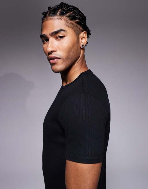 ASOS DESIGN super heavyweight muscle fit t-shirt in black rib, 5 of 5