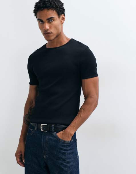 ASOS DESIGN super heavyweight muscle fit t-shirt in black rib - view 1