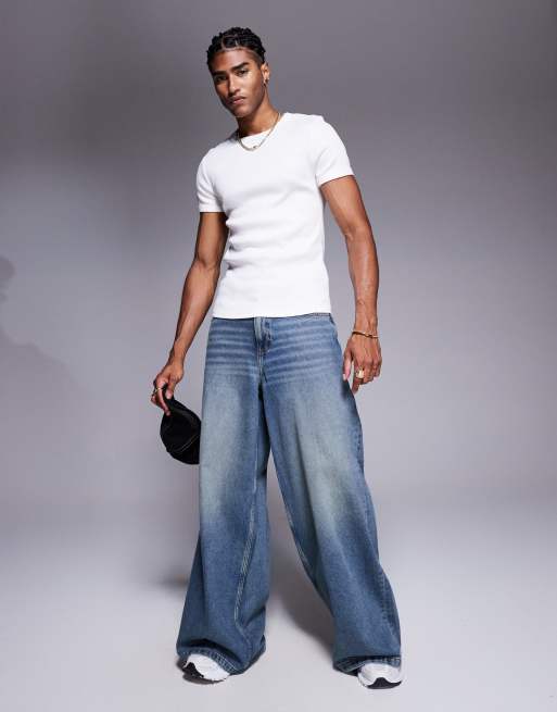 ASOS DESIGN super heavyweight muscle fit t-shirt in white rib  , 3 of 4