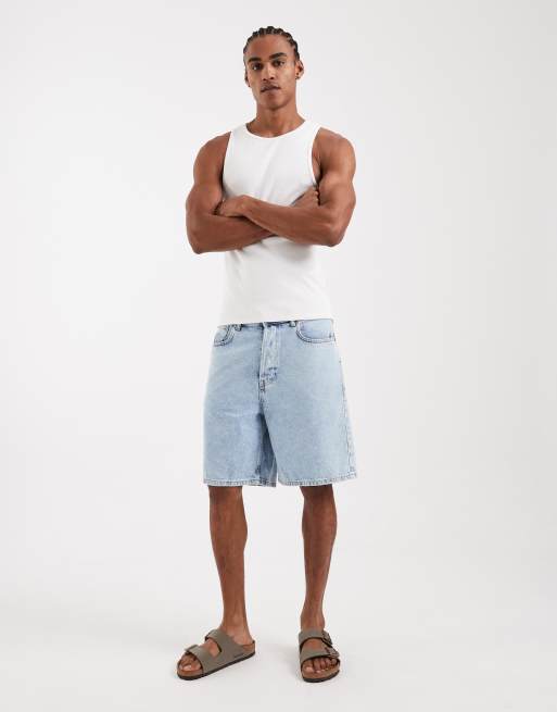 ASOS DESIGN super heavyweight muscle fit vest with high scoop in white rib, 2 of 5