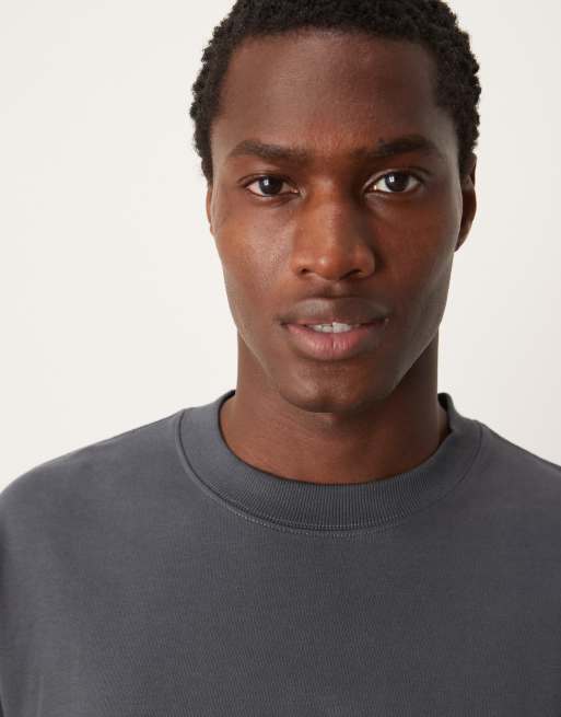 ASOS DESIGN super heavyweight oversized boxy long sleeve t-shirt in charcoal 