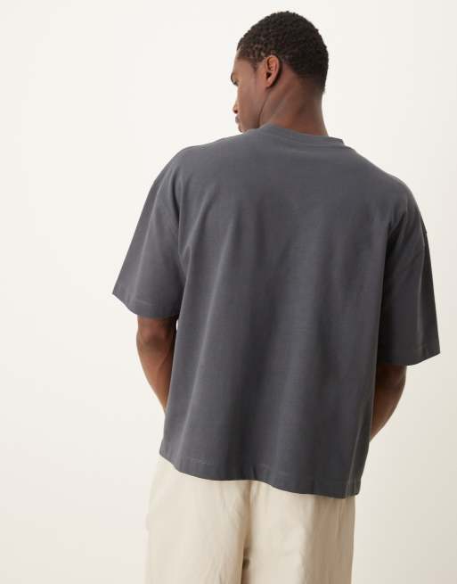 ASOS DESIGN super heavyweight oversized boxy t-shirt in charcoal , 3 of 4