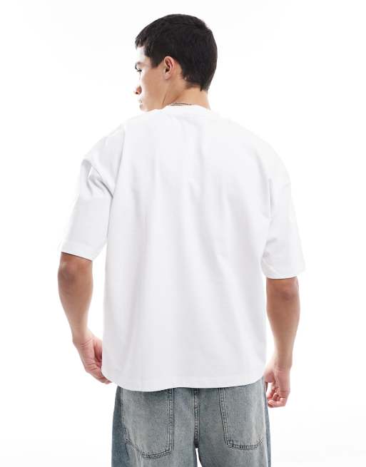 ASOS DESIGN premium heavyweight oversized boxy t-shirt 300gsm in white 