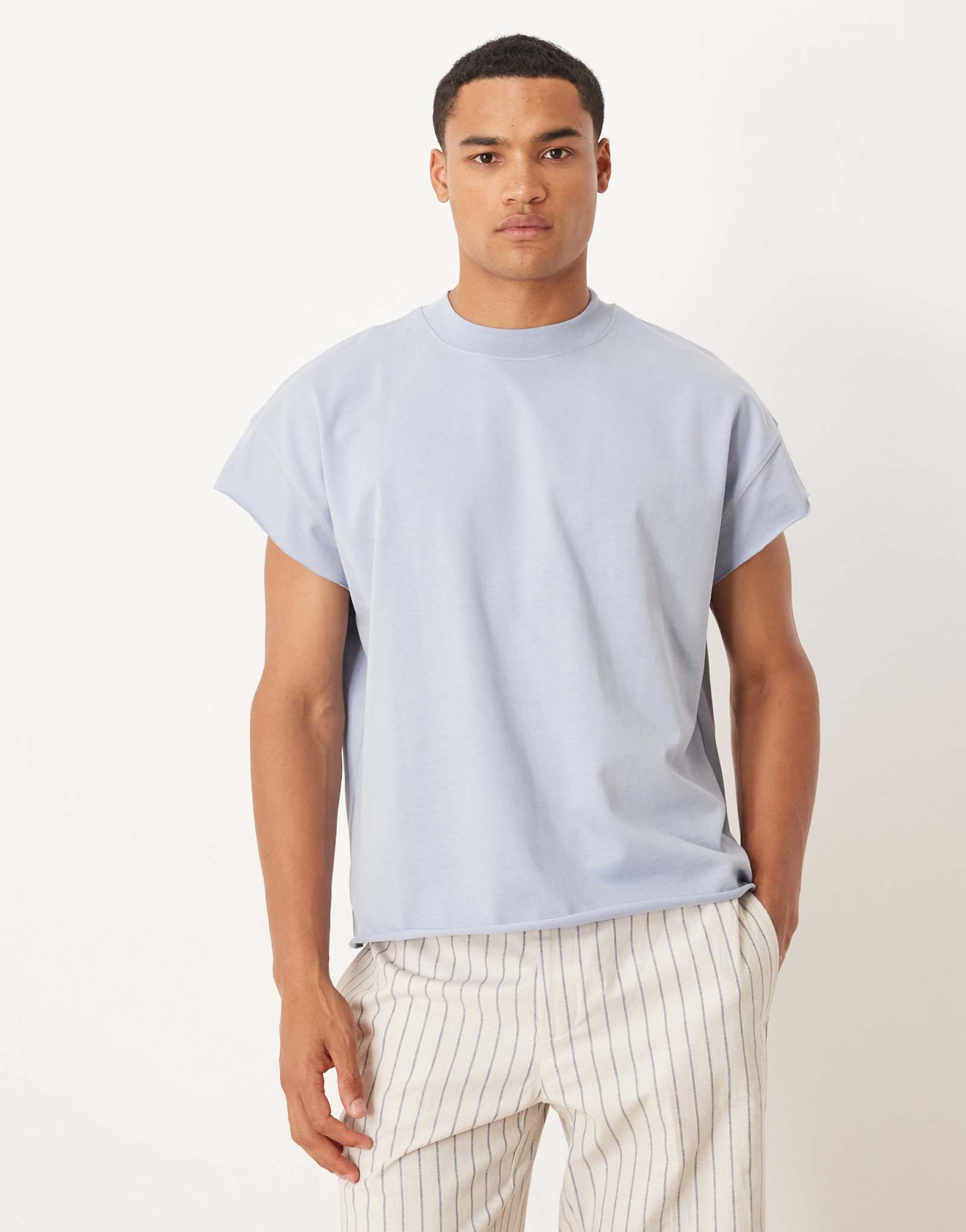 Футболка ASOS DESIGN super heavyweight oversize с коротким рукавом синего цвета