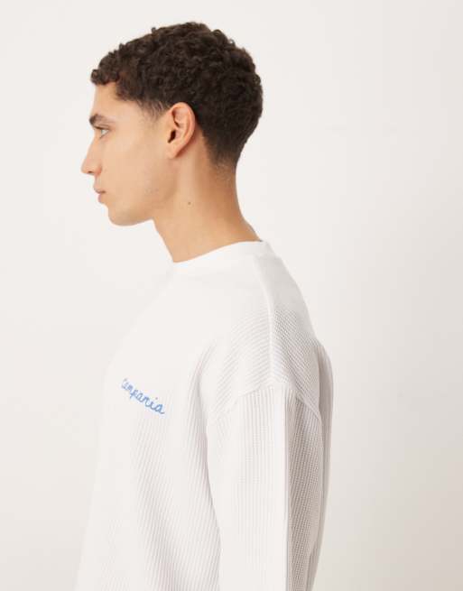 ASOS DESIGN super heavyweight oversized t-shirt with lemon graphic and embroidery in white waffle, 3 of 5