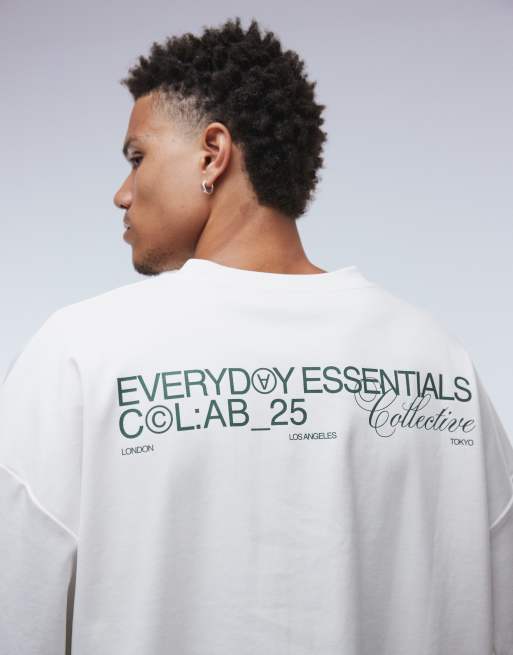 ASOS DESIGN super heavyweight premium oversized long sleeve t-shirt with dropped shoulder and text graphic in white , 5 of 5