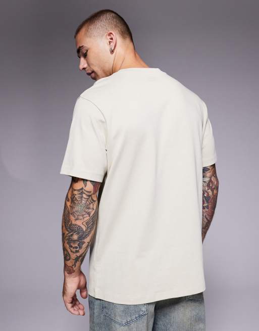 ASOS DESIGN super heavyweight regular fit t-shirt in stone   , 3 of 5