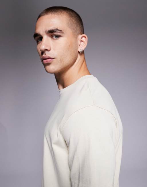 ASOS DESIGN super heavyweight regular fit t-shirt in stone   , 4 of 5