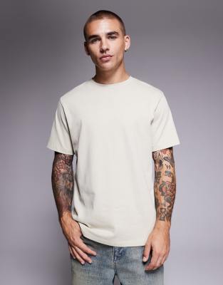 Asos Design Super Heavyweight T-shirt In Neutral