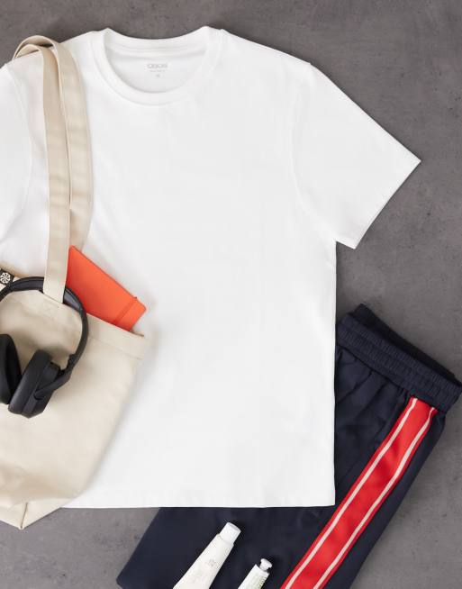 ASOS DESIGN premium heavyweight crew neck t-shirt 300gsm in white