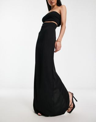 ASOS DESIGN super high waist maxi pencil skirt with pleated waistband ...