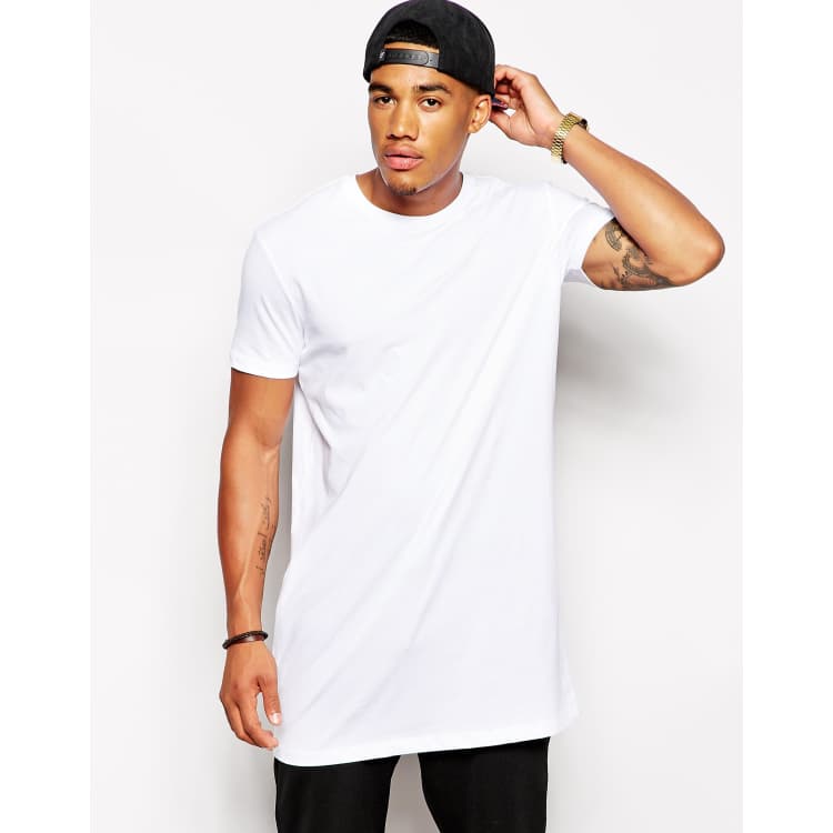 ASOS Shirt In Super Longline With Long Sleeves in White for Men