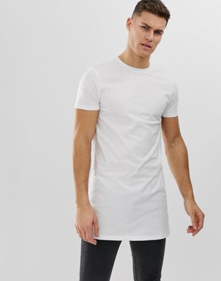 ASOS DESIGN super longline t-shirt with crew neck in white | ASOS