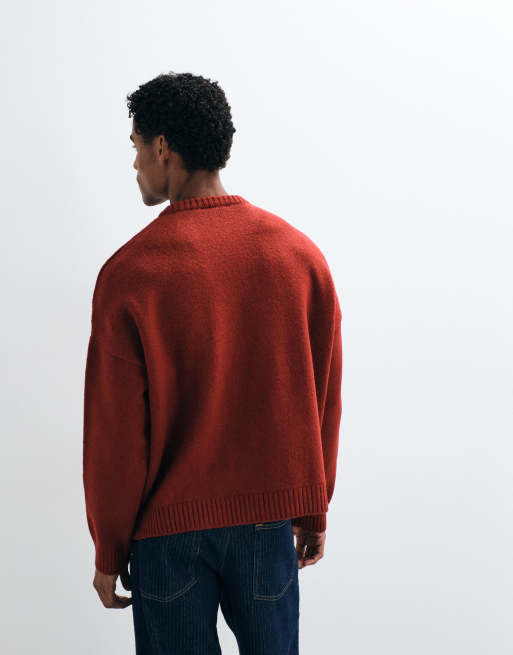 ASOS DESIGN super Oversize-Strickpullover in Rot meliert, 4 von 5