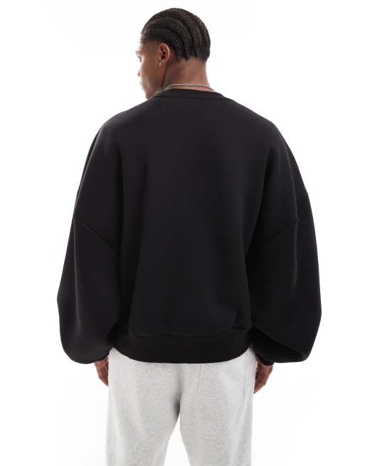 ASOS DESIGN – Super-Oversize-Sweatshirt in Schwarz aus schwerem Neopren , 3 von 4
