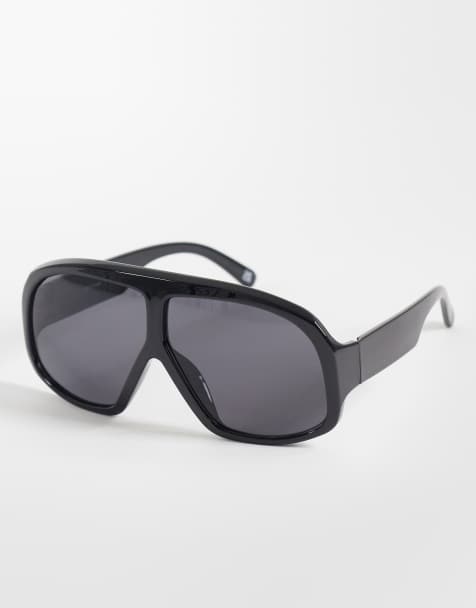 ASOS DESIGN - Super oversized aviator zonnebril in zwart met rookglazen - view 1