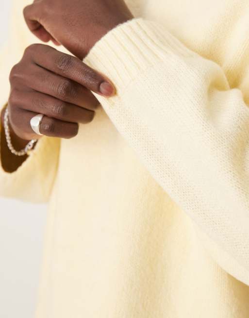 ASOS DESIGN super oversized boxy crew neck sweater in butter