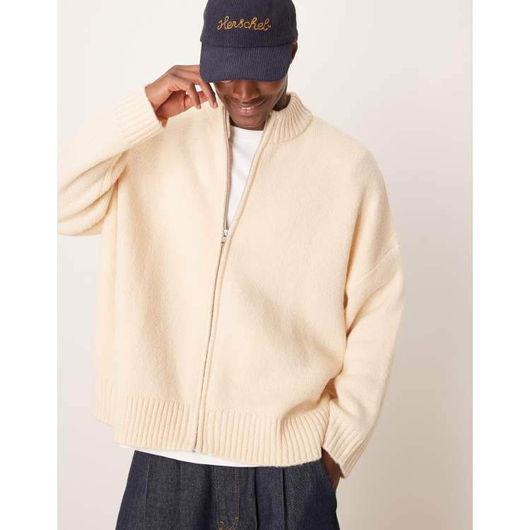 ASOS DESIGN super oversized boxy fit brushed knit zip