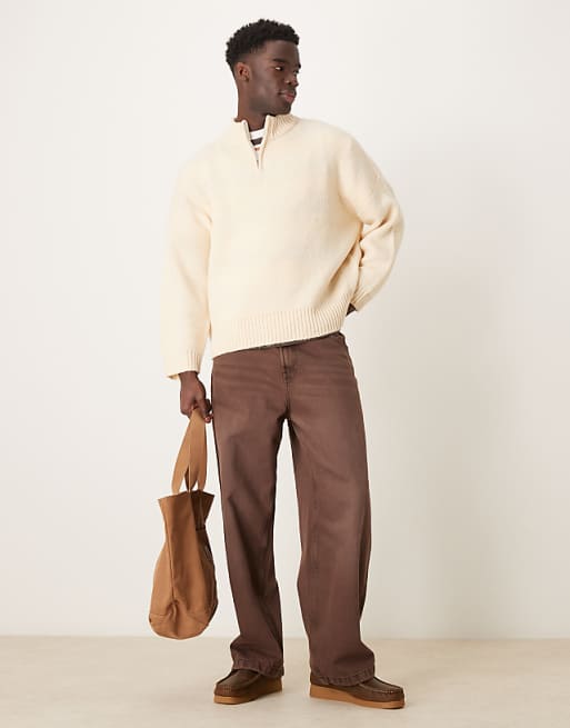 ASOS DESIGN super oversized boxy fit brushed knitted quarter ASOS DESIGN super oversized boxy fit brushed knitted quarter