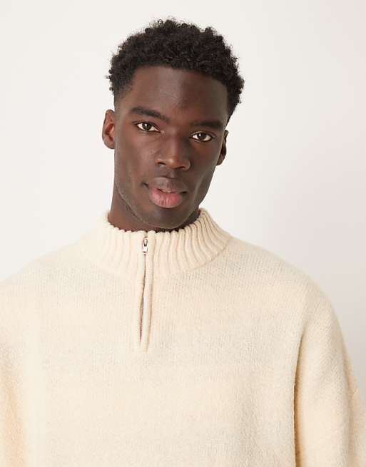 ASOS DESIGN super oversized boxy fit brushed knitted quarter ASOS DESIGN super oversized boxy fit brushed knitted quarter