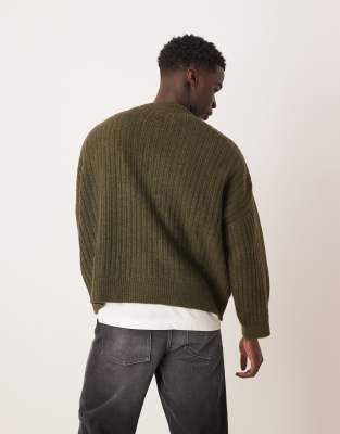 ASOS DESIGN super oversized boxy fit knit ribbed crew neck