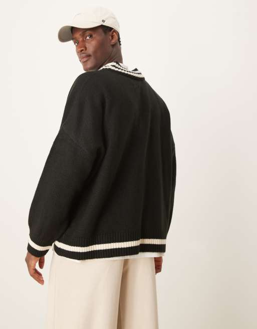 ASOS DESIGN super oversized boxy fit knit v neck sweater with