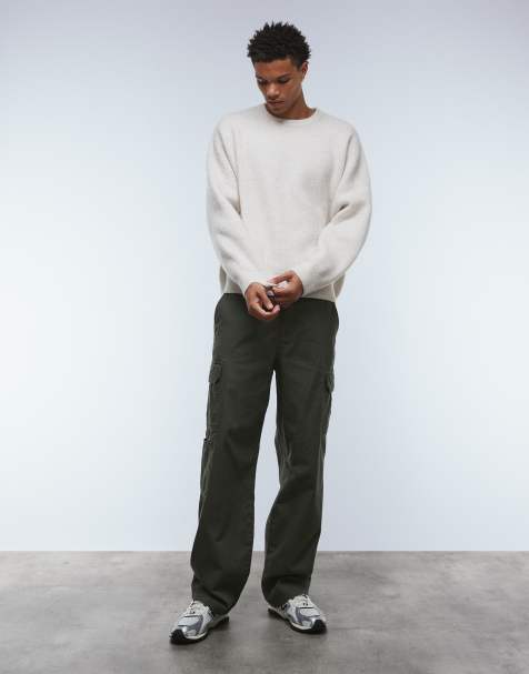 ASOS DESIGN super oversized boxy fit knitted fisherman rib jumper in oatmeal - view 1