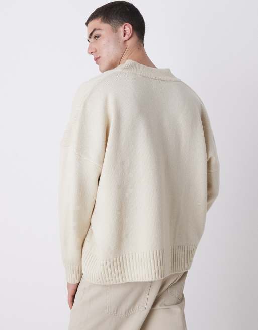 ASOS DESIGN super oversized boxy fit knitted v neck sweater