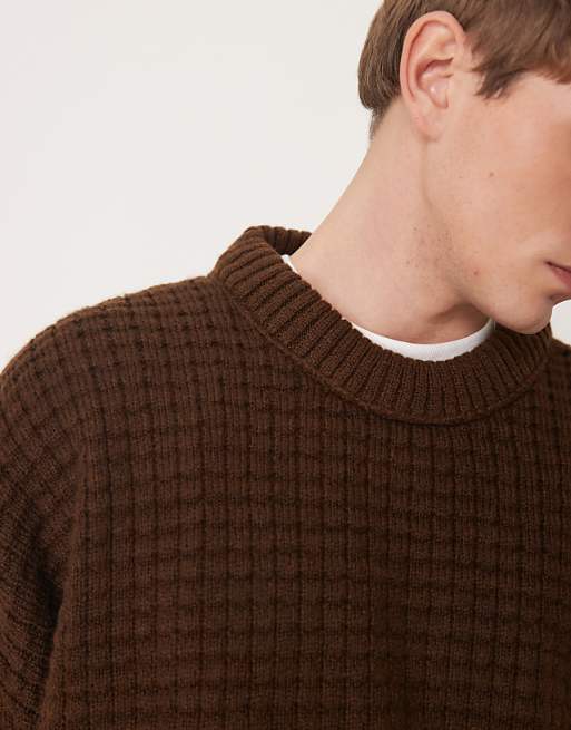 ASOS DESIGN super oversized boxy fit waffle texture knit ASOS DESIGN super oversized boxy fit waffle texture knit