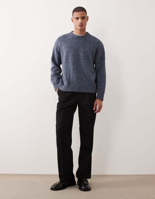ASOS DESIGN super oversized boxy knit sweater in denim blue, 2 of 5