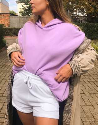 Asos Design Super Oversized Cocoon Hoodie With Side Pockets In Lilac