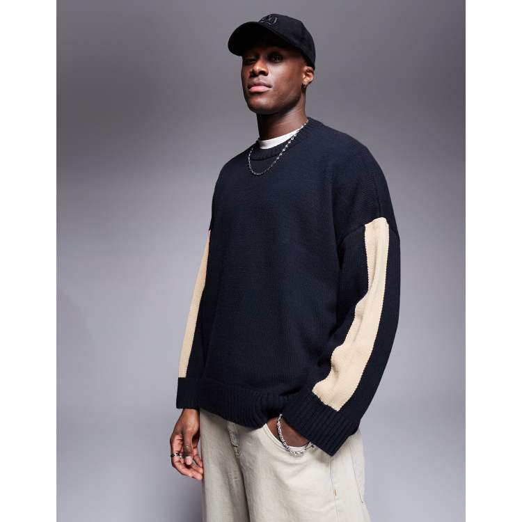 ASOS DESIGN super oversized crew neck knitted jumper with arm