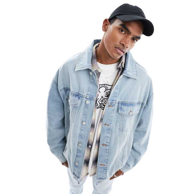 Light jean jacket mens sale