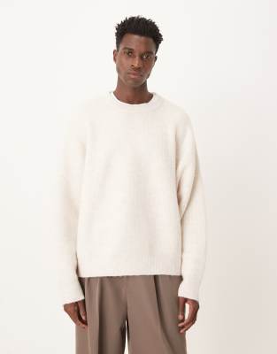 Asos Design Super Oversized Fisherman Rib Knit Sweater In White