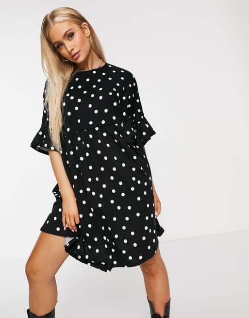 Black and 2025 white smock dress