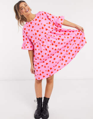asos pink and orange dress