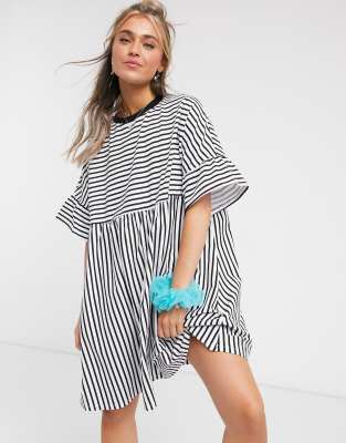 black and white striped dress asos