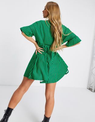 black and green striped dress