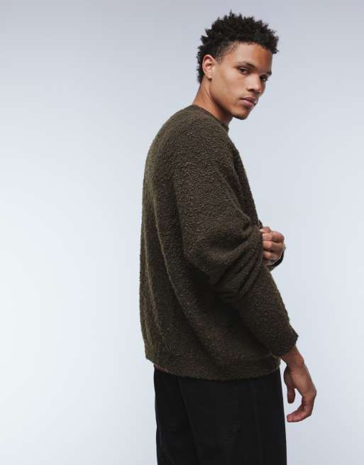 ASOS DESIGN - Super oversized gebreide bouclé trui in bruin, 3 van 5