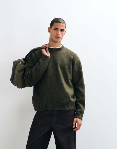 ASOS DESIGN super oversized gebreide trui in middengroen - view 1
