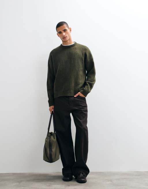 ASOS DESIGN super oversized gebreide trui in middengroen, 2 van 5