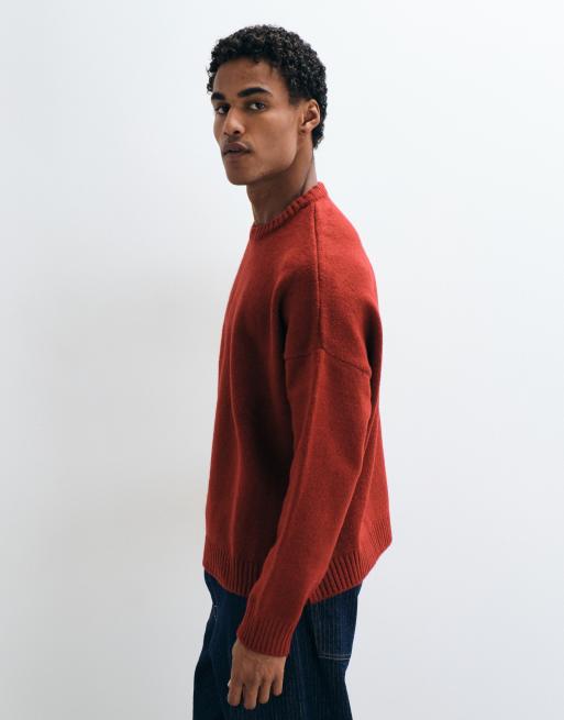 ASOS DESIGN super oversized gebreide trui in rood gemêleerd, 5 van 5