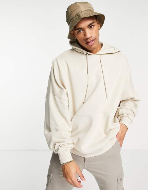 ASOS DESIGN super oversized hoodie in beige