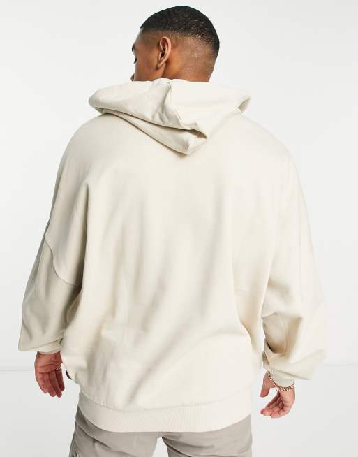 ASOS DESIGN super oversized hoodie in beige