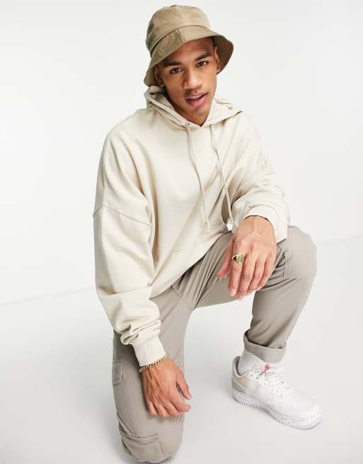 ASOS DESIGN super oversized hoodie in beige