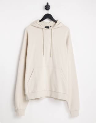 ASOS DESIGN SUPER OVERSIZED HOODIE IN BEIGE-NEUTRAL