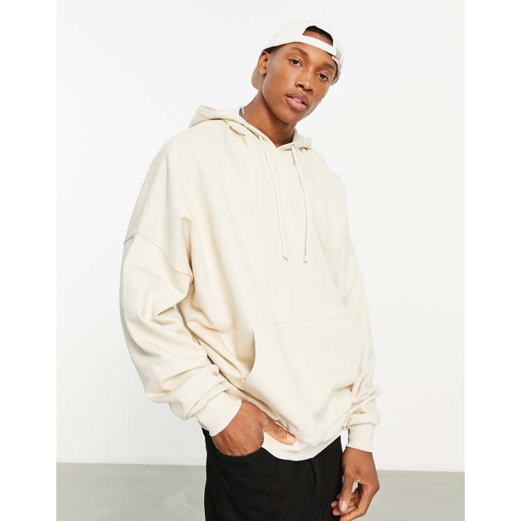 ASOS DESIGN super oversized hoodie in beige