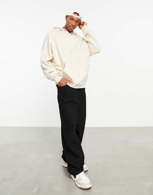 ASOS DESIGN oversized hoodie in beige