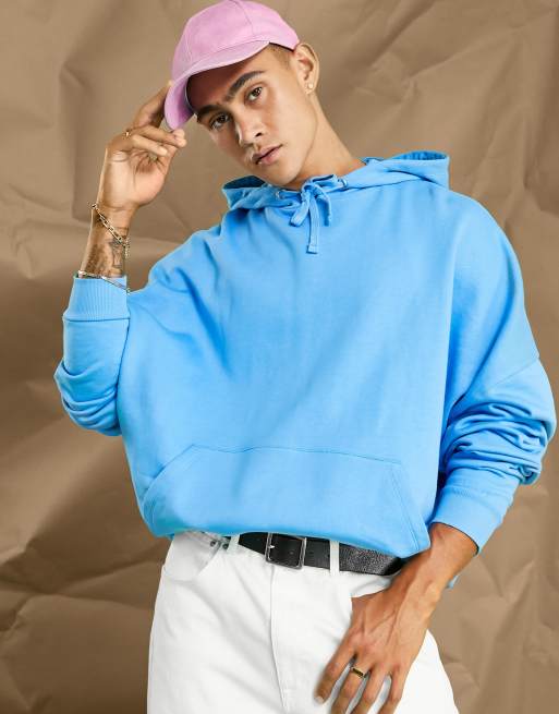 ASOS DESIGN zip up hoodie in blue